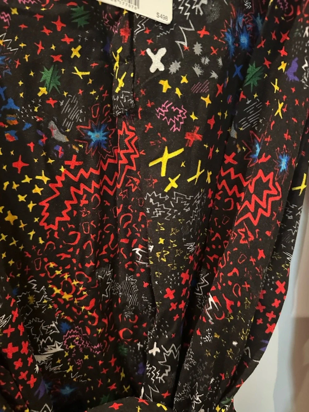 Zadig & Voltaire Black Multi-Color Printed Wrap Dress new with tags extra button - Picture 3 of 11